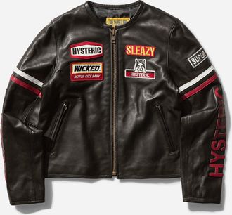 Hysteric Glamour Women s Leather Moto Jacket Black