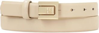 Kazar Smalle riem met elegant gesp - Dames - Riemen - Beige - 110 CM - Leer - Accessoires