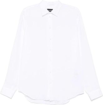 Emporio Armani Witte Button-Up Overhemd Klassieke Stijl - Heren - Zakelijke Overhemden - Wit - L - Overhemden