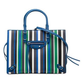 Balenciaga Pre-owned Balenciaga Mini Leather Striped Papier A6 Zip Around Satchel Ladies K5X5KI4746A3XSGJ