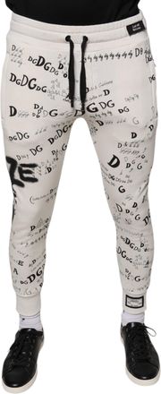 Dolce & Gabbana White Printed Cotton Jogger SweatMens Mens Pants (Pre-Owned)