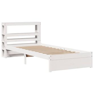 Berkfield Home Beautiful Bed Frame with Headboard without Mattress White 75x190 | Size: Small Single
