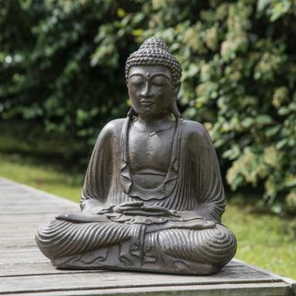 Wanda Collection Wanda Collection - Estatua Buda Sentado Posici&oacute;n Ofrenda Marr&oacute;n 42 Cm