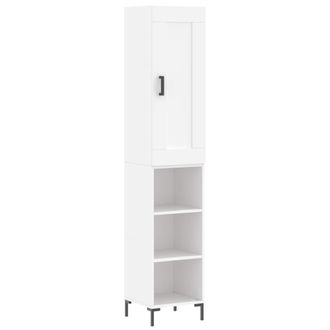 vidaXL Vidaxl - Aparador Alto Madera Contrachapada Blanco 34,5x34x180 Cm