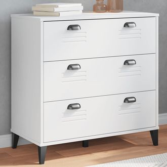 vidaXL Cajonera Viken Madera De Ingenier&iacute;a Blanca Vidaxl