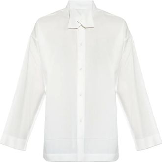 Homme Pliss&eacute; Issey Miyake Overhemd met knopen - Wit