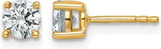 Diamond2Deal 14k Yellow Gold 7/8 ct Round Lab Grown Diamond Stud Earrings VS Clarity, G-H Color