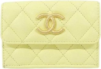 Chanel Pre-owned Wallets, female, Yellow, Size: ONE SIZE Pre-owned Wallet (bi-fold)