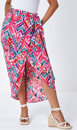 Roman Aztec Wrap Around Skirt