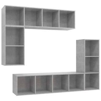 Berkfield Home 4 Piece TV Cabinet Set Concrete Grey Engineered Wood