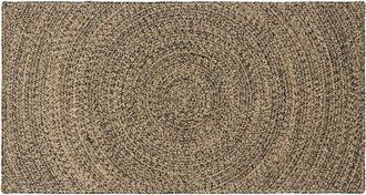 vidaXL Alfombra De &Aacute;rea Natural Y Negro 100 X 200 Cm Yute Vidaxl