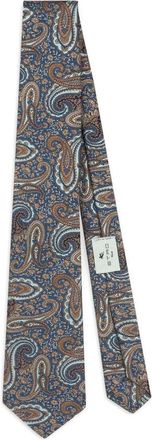 Etro Accessoires, Heren, Veelkleurig, ONE Size, Zijden Jacquard Stropdas met Bloemen Paisley Motief