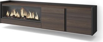 Skraut Home Skraut Home - Mueble Tv, Televisi&oacute;n, Muebles De Sal&oacute;n, Almacenaje, 212x35x50cm, Para Tv Hasta 80, Chimenea El&eacute;ctrica Xxl, Colgado, Suspendido, Estilo 