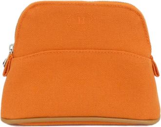 Herm&egrave;s Orange Canvas Pouch (Pre-Owned)