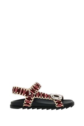 Roger Vivier Multicolored Strappy Sandals with Crystal Embellishment