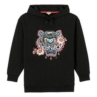 Kenzo (WMNS) KENZO Tiger Embroidered Pure Cotton Casual Long Sleeves Hoodie Black F962SW7594XO-99
