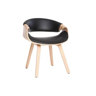 Miliboo Silla N&oacute;rdica Negro Y Madera Clara Aramis