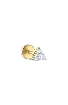 Maria Tash Single Invisible Set Triangle Diamond Earring in Yellow Gold at Nordstrom, Size 4