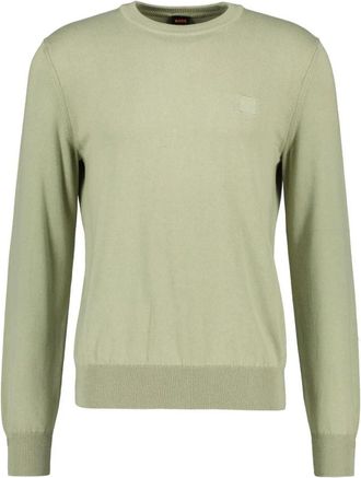 HUGO BOSS Trui met ronde hals - Heren - Ronde hals truien - Groen - L - Katoen - Truien & Vesten
