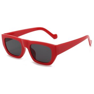 Generic Small Frame Mens Square Sunglasses Outdoor Vacation Womens Sun Glasses(Red)