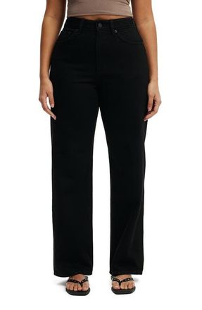 Cotton On Curvy 91 High Waist Straight Leg Jeans in Aquarius Black at Nordstrom, Size 6