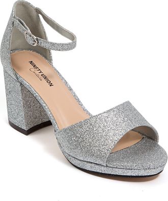 Ninety Union Jassy Block Heel Sandal in Silver at Nordstrom Rack, Size 11