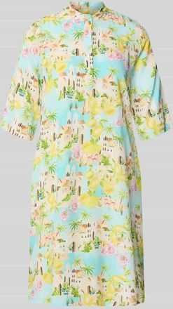 Emily van den Bergh Knielanges Kleid aus Viskose mit 3/4-Arm in Hellgruen, Gr&ouml;&szlig;e 36
