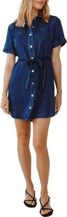 Bella Dahl Short Sleeve Denim Shirtdress in Horizon Blue Wash at Nordstrom, Size X-Small