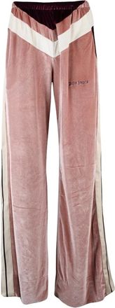 Palm Angels Pantalones Anchos de Velour - Trousers - Mujer - Rosa - M