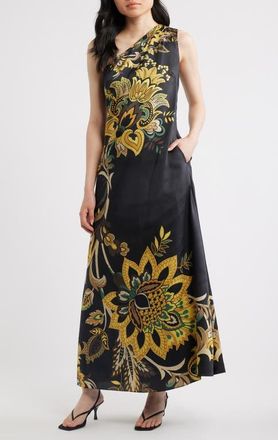 Elie Tahari The Addison One-Shoulder Maxi Dress in Sunray Floral Print at Nordstrom, Size 16