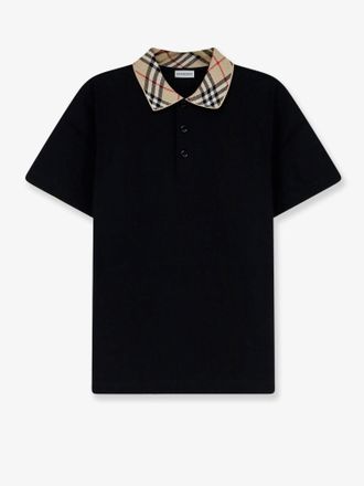 Burberry Polo in cotone con dettaglio colletto Check - BURBERRY - gender_Man