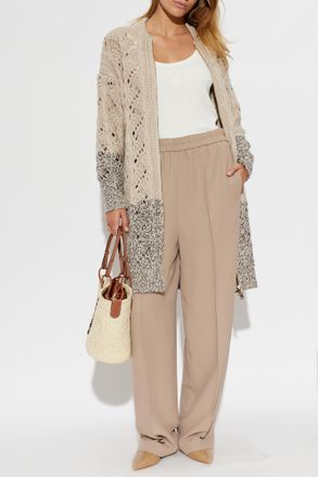 Fabiana Filippi Trousers With Stitching On The Legs, Womens, Beige