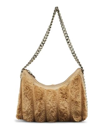 Stella McCartney Falabella quilted faux-fur shoulder bag - Brown
