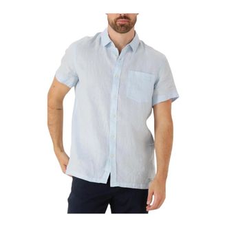 Scotch & Soda Kortemouwen Linnen Overhemd voor Heren - Heren - Korte mouwen Overhemden - Blauw - M - Linnen - Overhemden