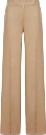 Max Mara REGULAR FIT TROUSERS IN LINEN NATT&Eacute; - Max Mara - Woman