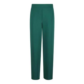 P.A.R.O.S.H. Straight Trousers, female, Green, M, Blue Cadì Panty with Elastic Waist