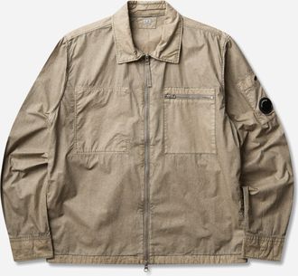 C.P. Company Men s Cotton Plain Face Resined Zipped Lens Overshirt Fallen Rock