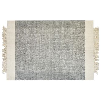 Beliani Alfombra De Lana Gris Blanco Crema 160 X 230 Cm Hecho A Mano Geom&eacute;trico Tatlisu