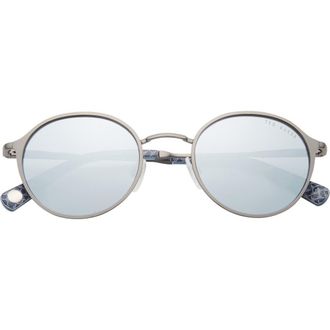 Ted Baker 49mm Full Rim Polarized Round Sunglasses in Gunmetal at Nordstrom Rack