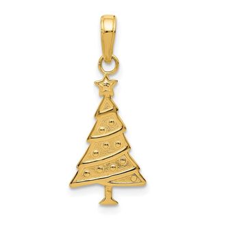 Diamond2Deal 14k Yellow Gold Polished Christmas Tree Pendant