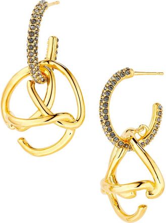 Oscar De La Renta Braided O Drop Hoop Earrings in Smoke at Nordstrom