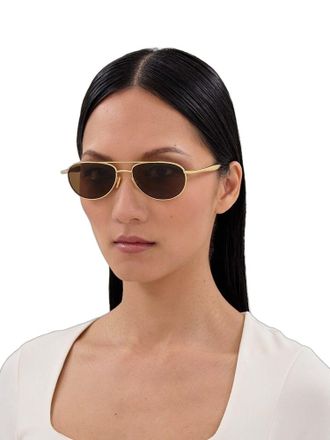 Bottega Veneta BV1419S Metal Aviator Sunglasses - Gold