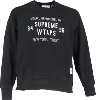 SUPREME x WTAPS Crewneck Sweatshirt in Black Cotton