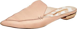 Nicholas Kirkwood Cream Leather Pointed Toe Beya Flat Mule Sandals