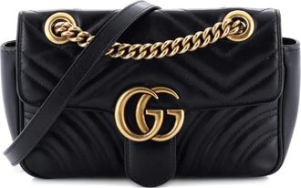 Gucci GG Marmont Flap Bag Matelasse Leather Mini crossbody bag - Zwart