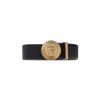Versace Belts, male, Black, Size: 115 CM Medusa Biggie Leather Belt