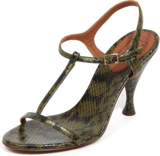 L'autre Chose Groene leren sandaal OSL 130.90Cp 29926069 - Dames - Sandalen met hakken - Groen - 37 EU - Schoenen