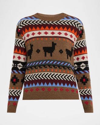 Max Mara Quirite Jacquard-Knit Crewneck Sweater
