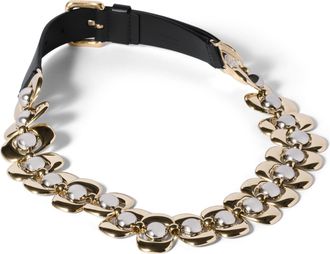 Miu Miu Leather And Metal Belt, Woman, Black, Size 80