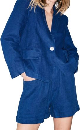 Mélissa Nepton Glen Linen Blazer In Batik Blue